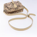 BURBERRY Nova Check Blue Label Shoulder Bag Nylon Pink Silver Auth 138054-7