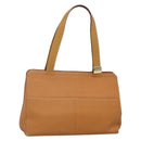 Burberrys Tote Bag Leather Brown Gold Auth 138055-1