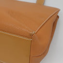 Burberrys Tote Bag Leather Brown Gold Auth 138055-15