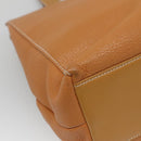 Burberrys Tote Bag Leather Brown Gold Auth 138055-16