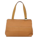 Burberrys Tote Bag Leather Brown Gold Auth 138055-13