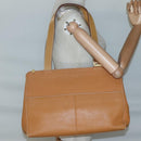 Burberrys Tote Bag Leather Brown Gold Auth 138055-21