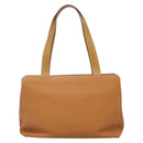Burberrys Tote Bag Leather Brown Gold Auth 138055-2