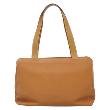 Burberrys Tote Bag Leather Brown Gold Auth 138055 - 0