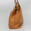 Burberrys Tote Bag Leather Brown Gold Auth 138055-4