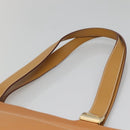 Burberrys Tote Bag Leather Brown Gold Auth 138055-8