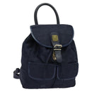 MCM Logogram Vicetos Backpack Nylon Navy Gold Auth 138056-1
