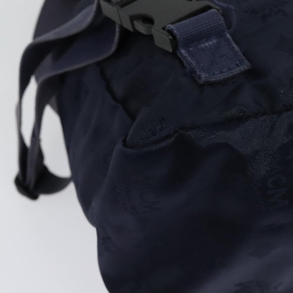 MCM Logogram Vicetos Backpack Nylon Navy Gold Auth 138056