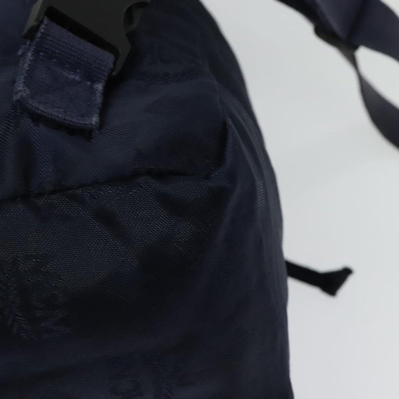 MCM Logogram Vicetos Backpack Nylon Navy Gold Auth 138056