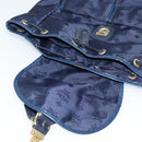 MCM Logogram Vicetos Backpack Nylon Navy Gold Auth 138056-17