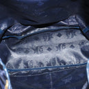 MCM Logogram Vicetos Backpack Nylon Navy Gold Auth 138056-19