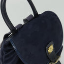 MCM Logogram Vicetos Backpack Nylon Navy Gold Auth 138056-6