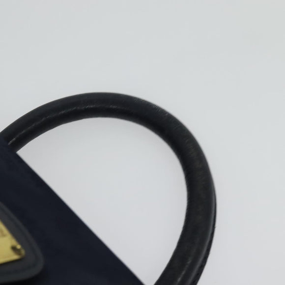 MCM Logogram Vicetos Backpack Nylon Navy Gold Auth 138056