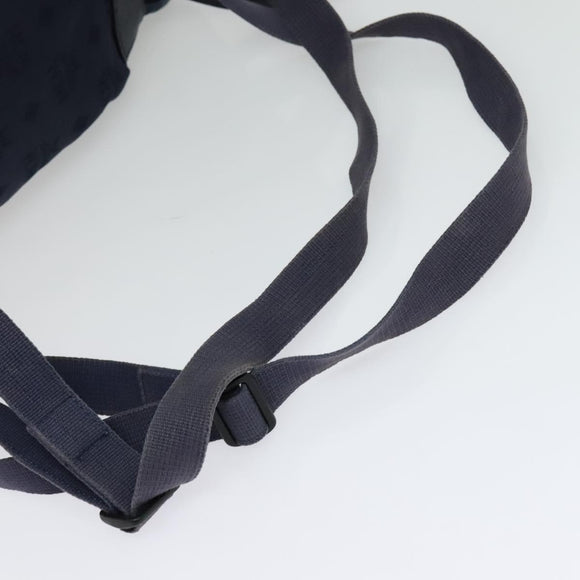 MCM Logogram Vicetos Backpack Nylon Navy Gold Auth 138056