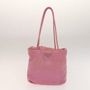 PRADA Tote Bag Nylon 2Set Gray Pink Auth 138061-10
