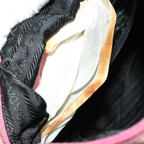 PRADA Tote Bag Nylon 2Set Gray Pink Auth 138061