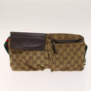 GUCCI GG Canvas Web Sherry Line Tote Bag 2Set Beige Red Green Auth 138062-10