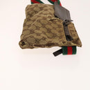 GUCCI GG Canvas Web Sherry Line Tote Bag 2Set Beige Red Green Auth 138062-12