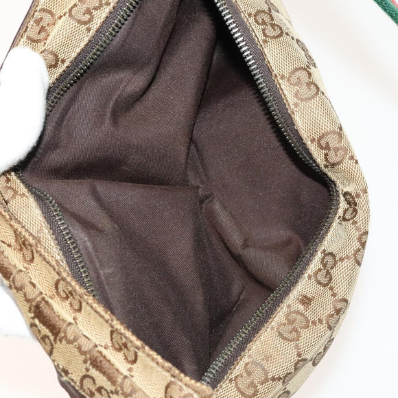 GUCCI GG Canvas Web Sherry Line Tote Bag 2Set Beige Red Green Auth 138062