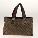 GUCCI GG Canvas Web Sherry Line Tote Bag 2Set Beige Red Green Auth 138062-2