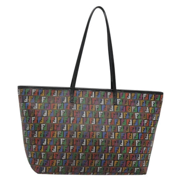 FENDI Zucchino Canvas Tote Bag Multicolor Gold Auth 138069V