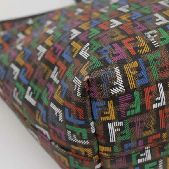 FENDI Zucchino Canvas Tote Bag Multicolor Gold Auth 138069V
