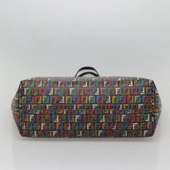 FENDI Zucchino Canvas Tote Bag Multicolor Gold Auth 138069V