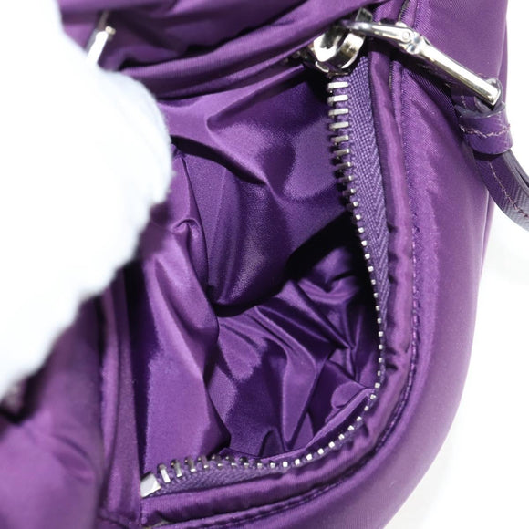 PRADA Hand Bag Nylon 2way Purple Gold Auth 138073M