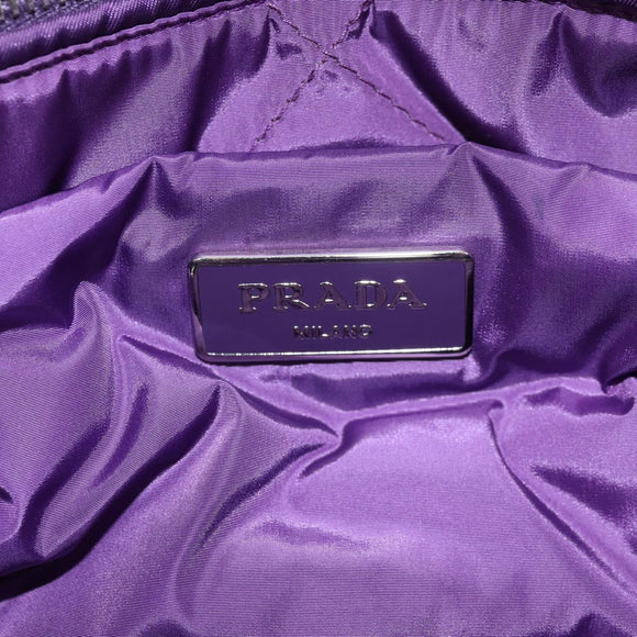 PRADA Hand Bag Nylon 2way Purple Gold Auth 138073M
