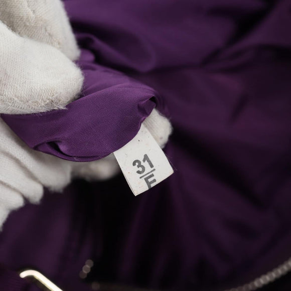 PRADA Hand Bag Nylon 2way Purple Gold Auth 138073M