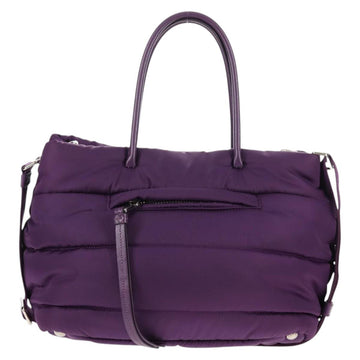 PRADA Hand Bag Nylon 2way Purple Gold Auth 138073M - 0