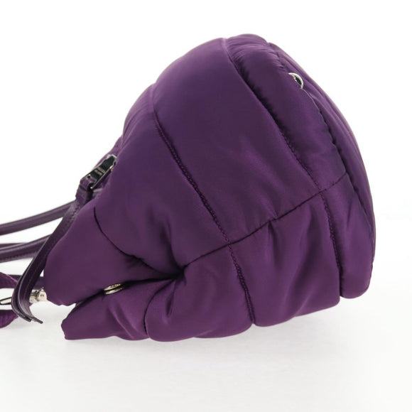 PRADA Hand Bag Nylon 2way Purple Gold Auth 138073M