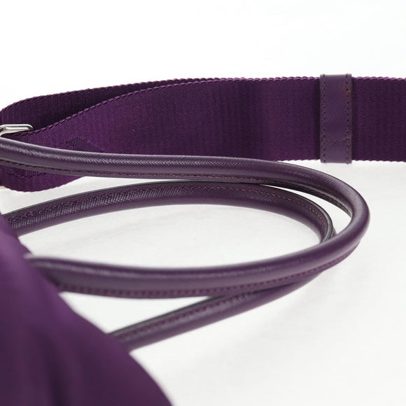 PRADA Hand Bag Nylon 2way Purple Gold Auth 138073M