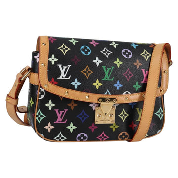 LOUIS VUITTON Monogram Multicolor Sologne Shoulder Bag Black M92639 Auth 138075V