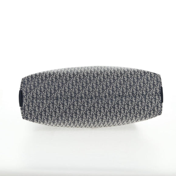 Christian Dior Trotter Canvas Shoulder Bag Navy Silver Auth 138077V