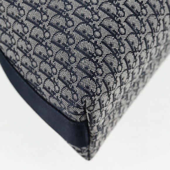 Christian Dior Trotter Canvas Shoulder Bag Navy Silver Auth 138077V