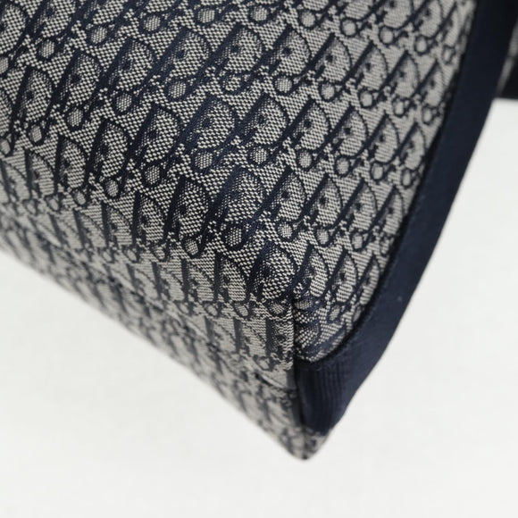Christian Dior Trotter Canvas Shoulder Bag Navy Silver Auth 138077V