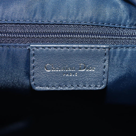Christian Dior Trotter Canvas Shoulder Bag Navy Silver Auth 138077V