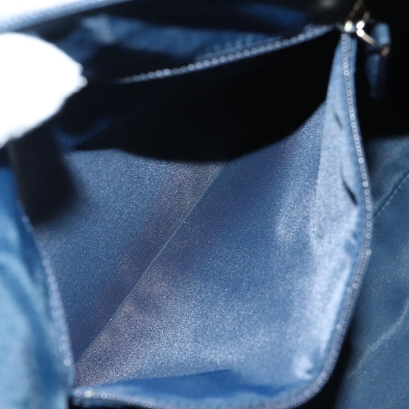 Christian Dior Trotter Canvas Shoulder Bag Navy Silver Auth 138077V