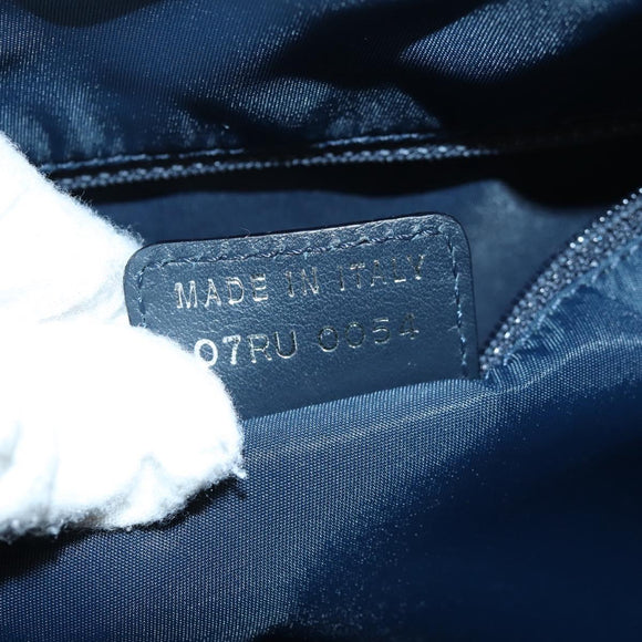 Christian Dior Trotter Canvas Shoulder Bag Navy Silver Auth 138077V
