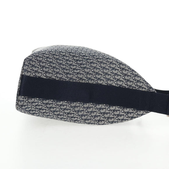 Christian Dior Trotter Canvas Shoulder Bag Navy Silver Auth 138077V