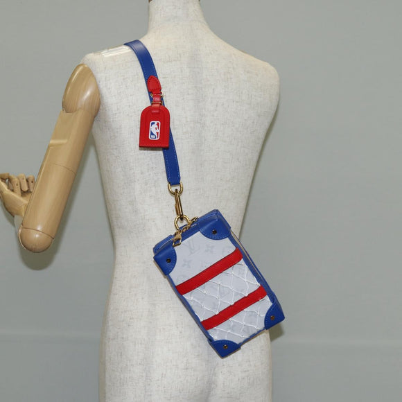 LOUIS VUITTON White LV X NBA Soft Trunk Phone Box Bag M80101 LV Auth 138078M
