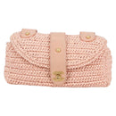 CHANEL Shoulder Bag Raffia Gold Pink CC Auth 138082V-2