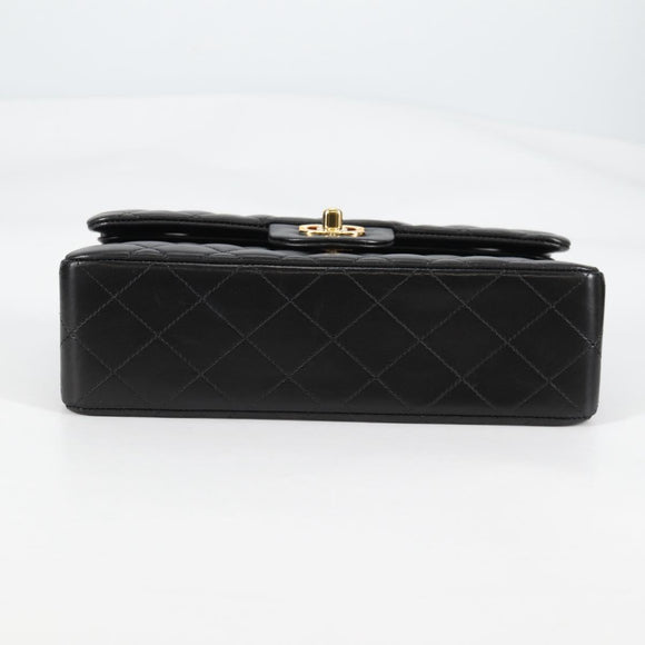 CHANEL Matelasse 23 Chain Shoulder Bag Lamb Skin Black Gold CC Auth 138087SM