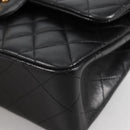 CHANEL Matelasse 23 Chain Shoulder Bag Lamb Skin Black Gold CC Auth 138087SM-17