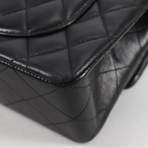 CHANEL Matelasse 23 Chain Shoulder Bag Lamb Skin Black Gold CC Auth 138087SM