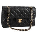 CHANEL Matelasse 23 Chain Shoulder Bag Lamb Skin Black Gold CC Auth 138087SM-1