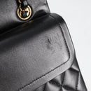 CHANEL Matelasse 23 Chain Shoulder Bag Lamb Skin Black Gold CC Auth 138087SM-8