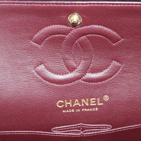 CHANEL Matelasse 23 Chain Shoulder Bag Lamb Skin Black Gold CC Auth 138087SM