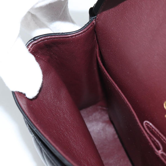 CHANEL Matelasse 23 Chain Shoulder Bag Lamb Skin Black Gold CC Auth 138087SM